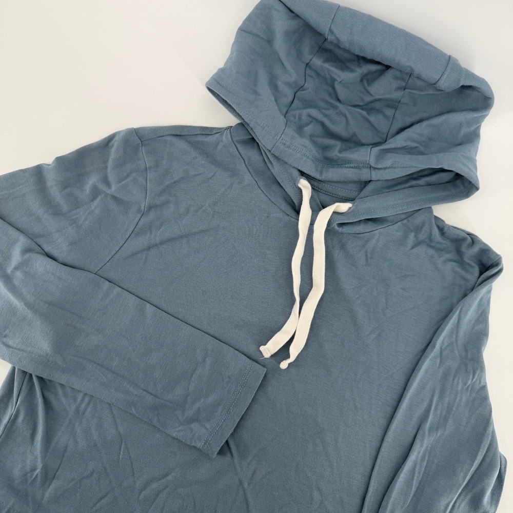 Free Fly Bamboo Hoodie Women XS Blue Long Sleeve Lightweight Pullover